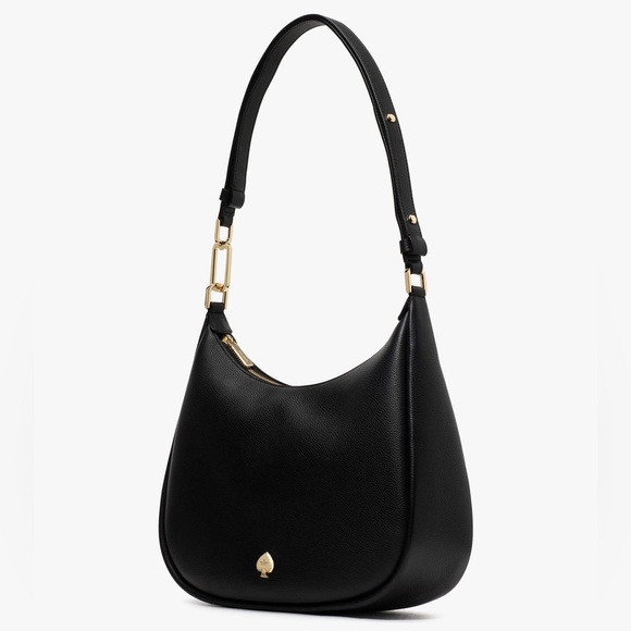 ♠️kate spade Kayla Pebbled Leather Large Shoulder Bag, Black NWT - Picture 4 of 10